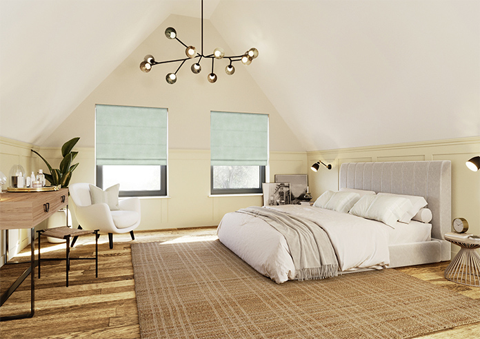 Faux Suede, Duckegg - Roman Blind - Image 7